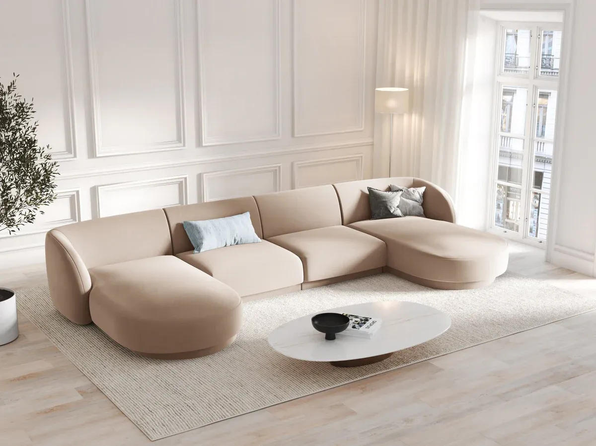 Miley 4+-Sitzer Panorama-Sofa (Samt (Bluvel))