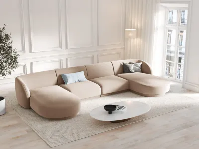 Miley 4+-Sitzer Panorama-Sofa (Samt (Bluvel))