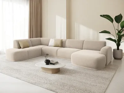 Erin 6-Sitzer Panorama-Sofa (Samt (Cloud))