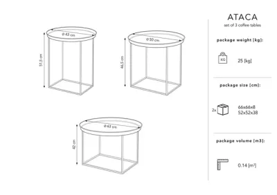 Ataca 3er -Set Couchtische