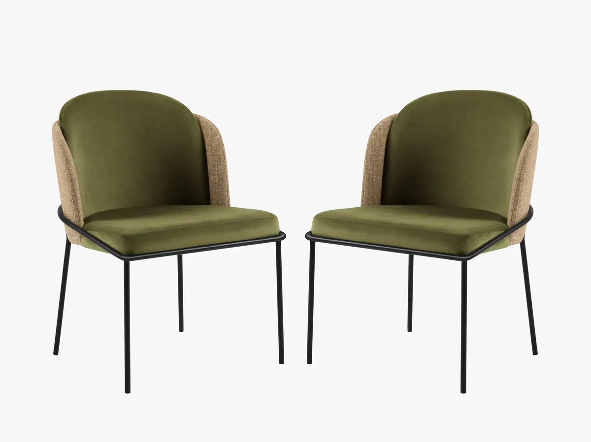 Limmen 2er-Set Stühle (Strukturierter stoff (Matuu) / Samt (Riviera))