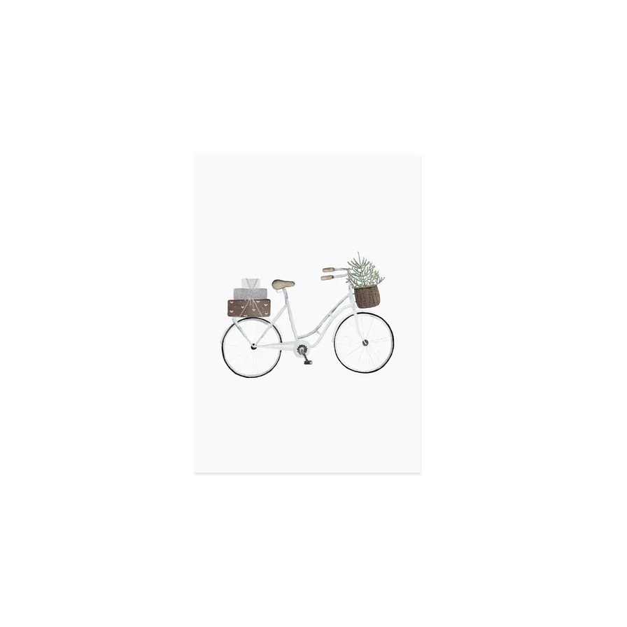 Aquarellkarte Christmas Bicycle