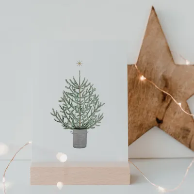 Aquarellkarte Christmas Tree