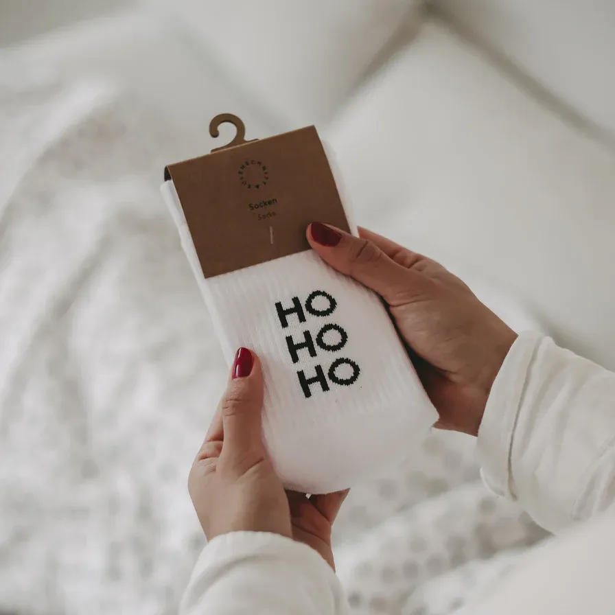 Socken weiß HoHoHo
