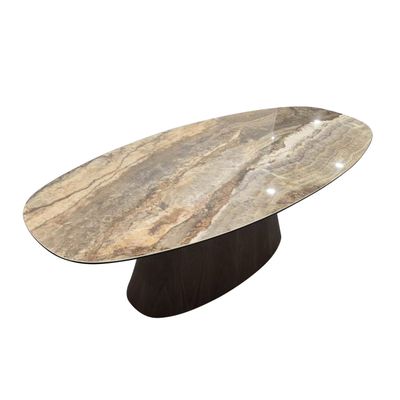 Dänischer Esstisch Keramik Onyx / Nussbaumfurnier danish-dining-table-ceramic-onyx-walnut-veneer