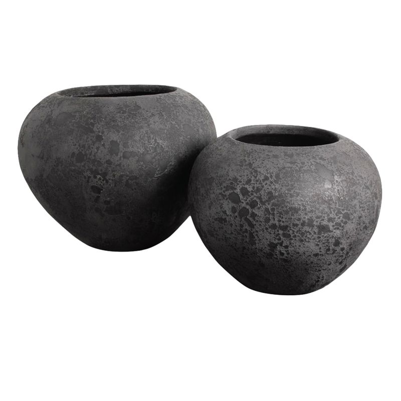 Keramik,Vase  Khlong Schwarz S