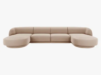 Miley 4+-Sitzer Panorama-Sofa (Samt (Bluvel))