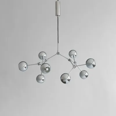 Tropfen-Kronleuchter Globe Mini - Chrome