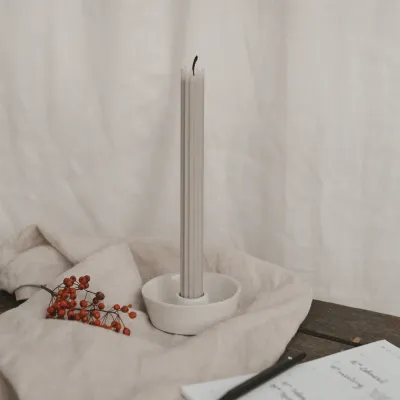 Stabkerzen grau im 4er Set