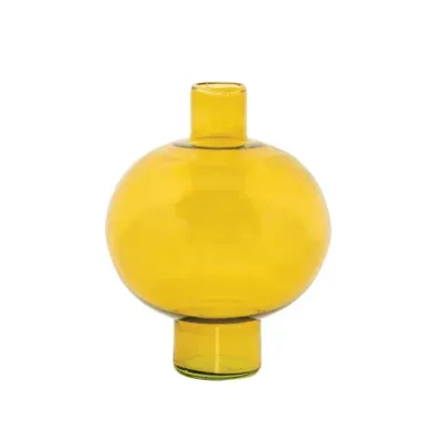 Vase aus recyceltem Glas, rund