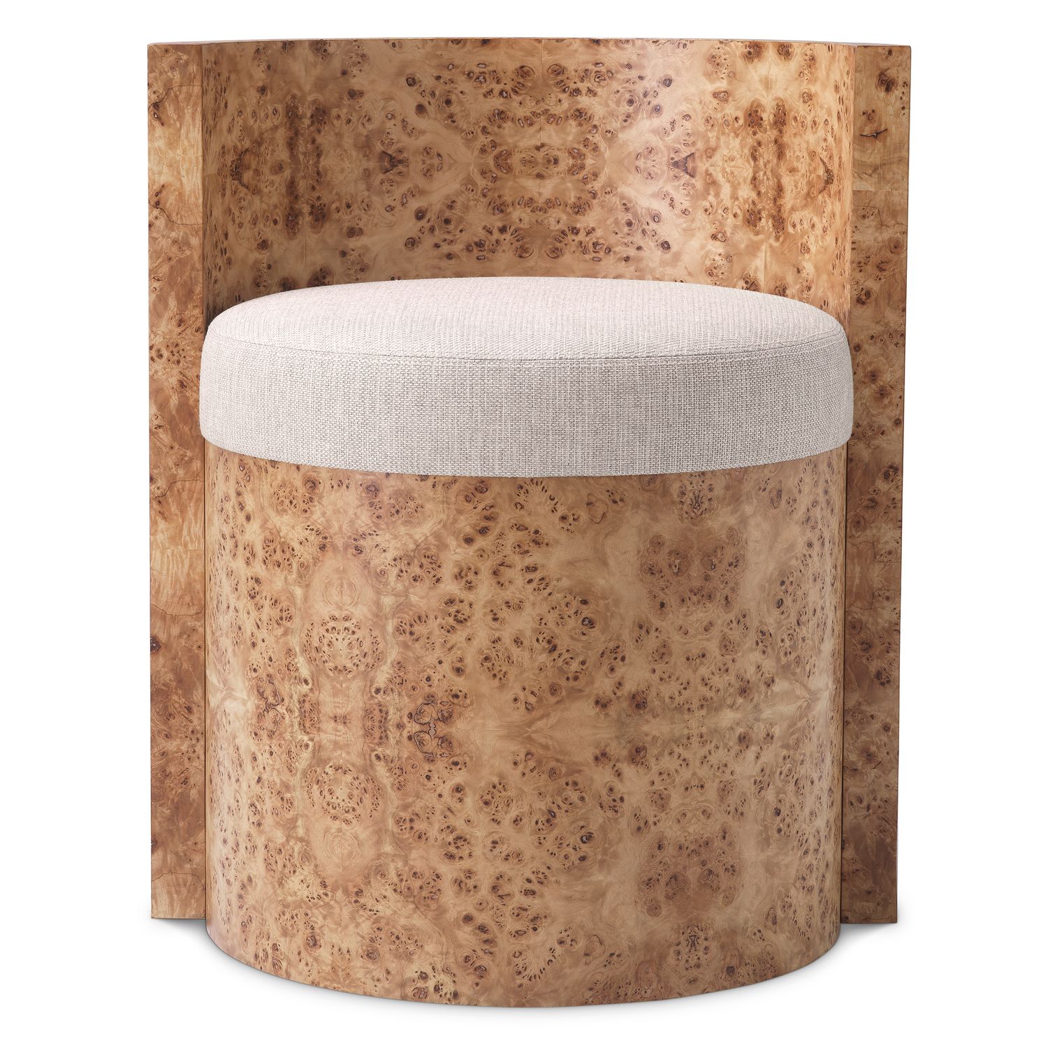 Chair Arcadia light brown mappa burl veneer