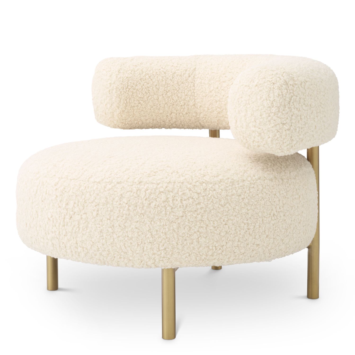 Chair Thompson faux shearling brushed brass finish