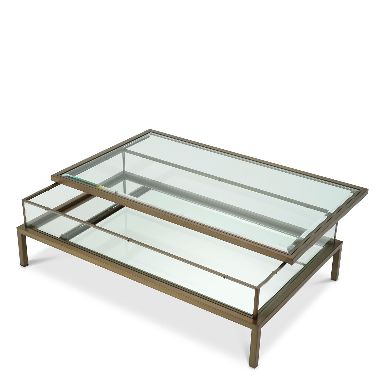 Coffee Table Harvey rectangular brushed brass finish