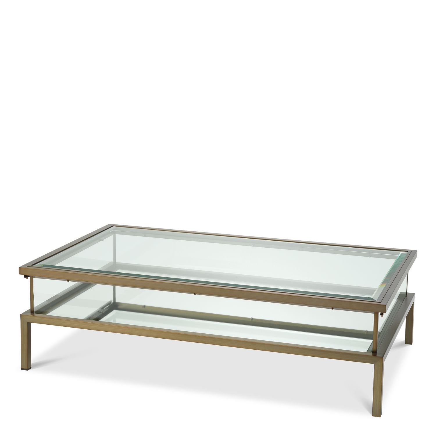 Coffee Table Harvey rectangular brushed brass finish