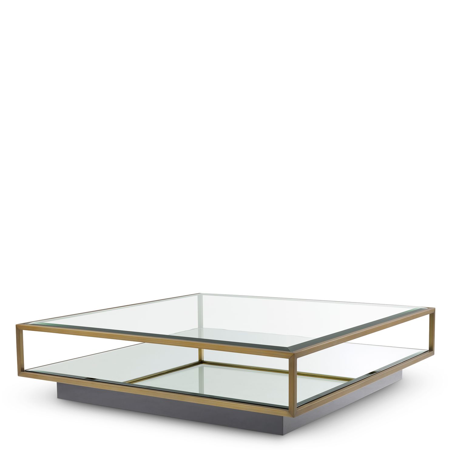 Coffee Table Tortona L brushed brass finish