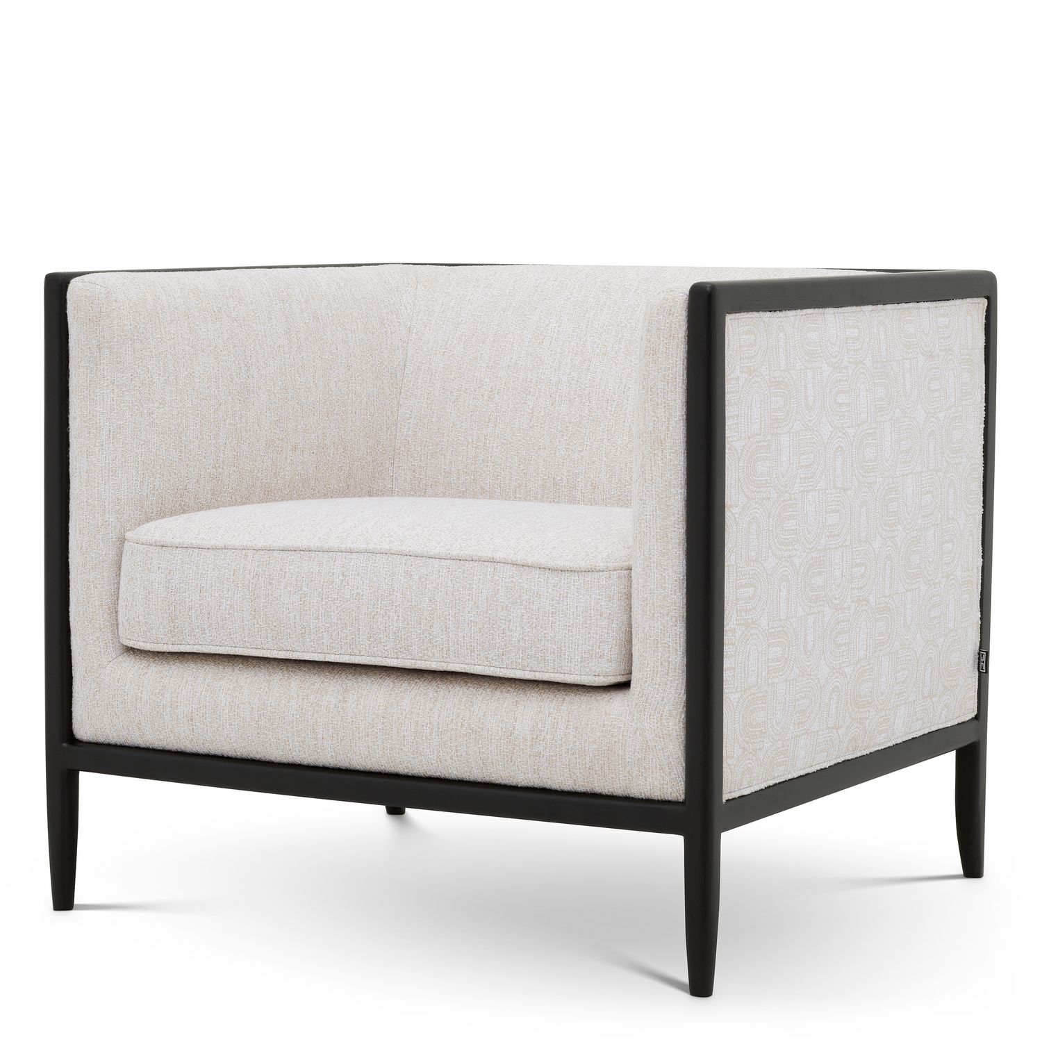 Chair Lauriston black finish ardent cream dravon cream