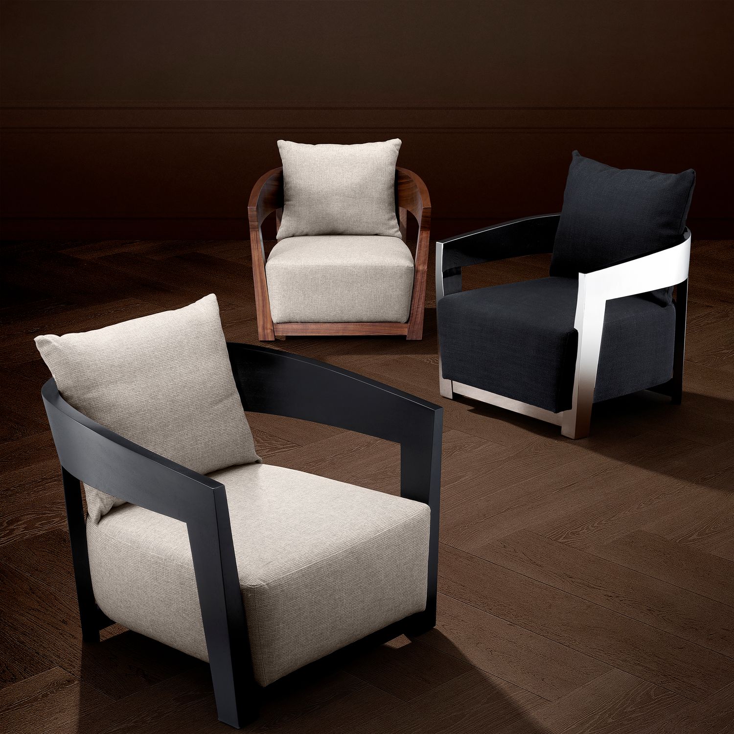 Chair Rubautelli walnut veneer