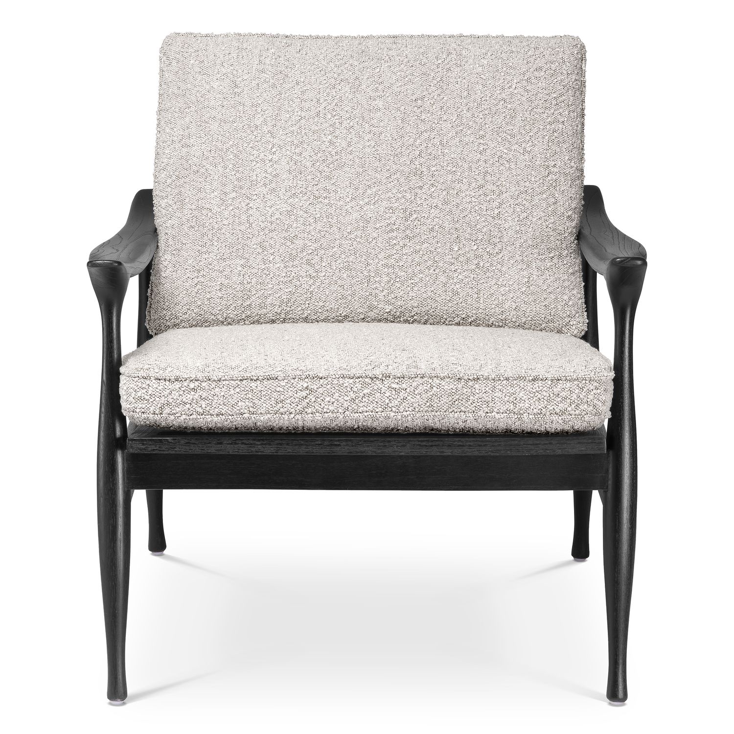 Chair Manzo classic black finish bouclé grey incl cushions