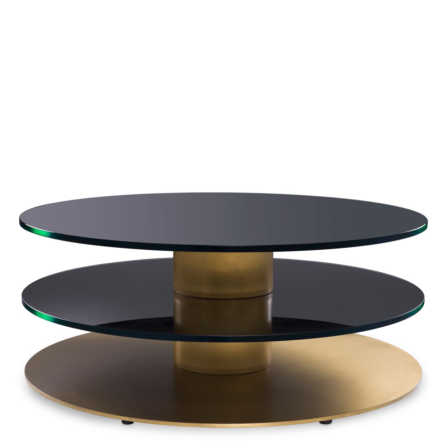 Coffee Table Dorado brushed brass finish black glass