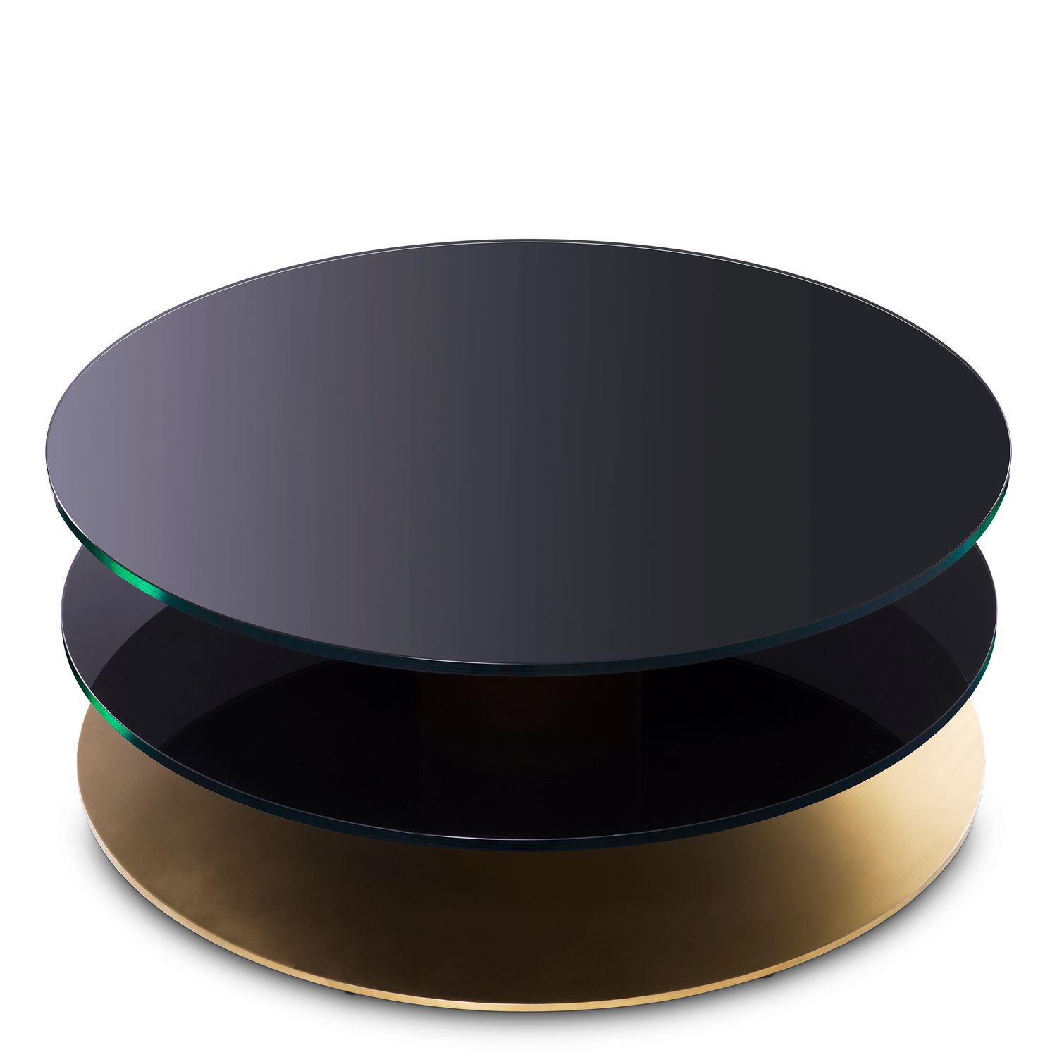 Coffee Table Dorado brushed brass finish black glass