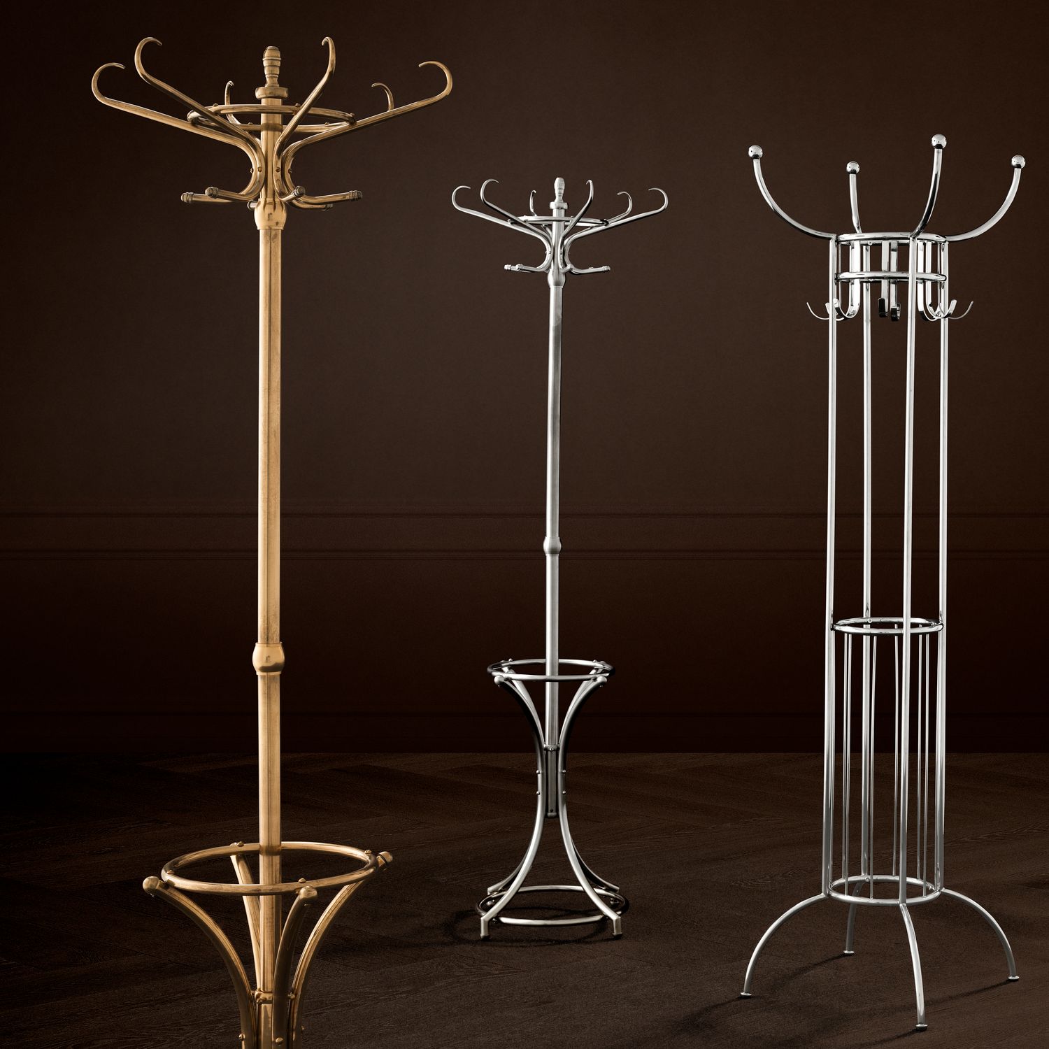 Coatrack Kent antique brass finish