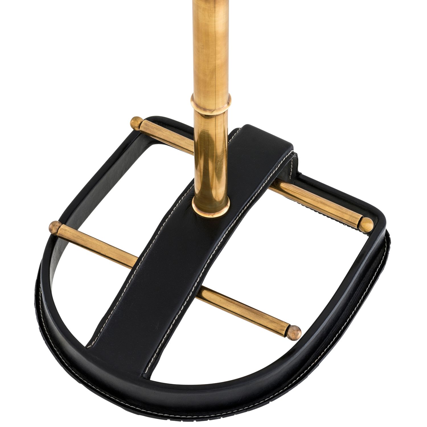 Dressboy McKinsey vintage brass finish black leath