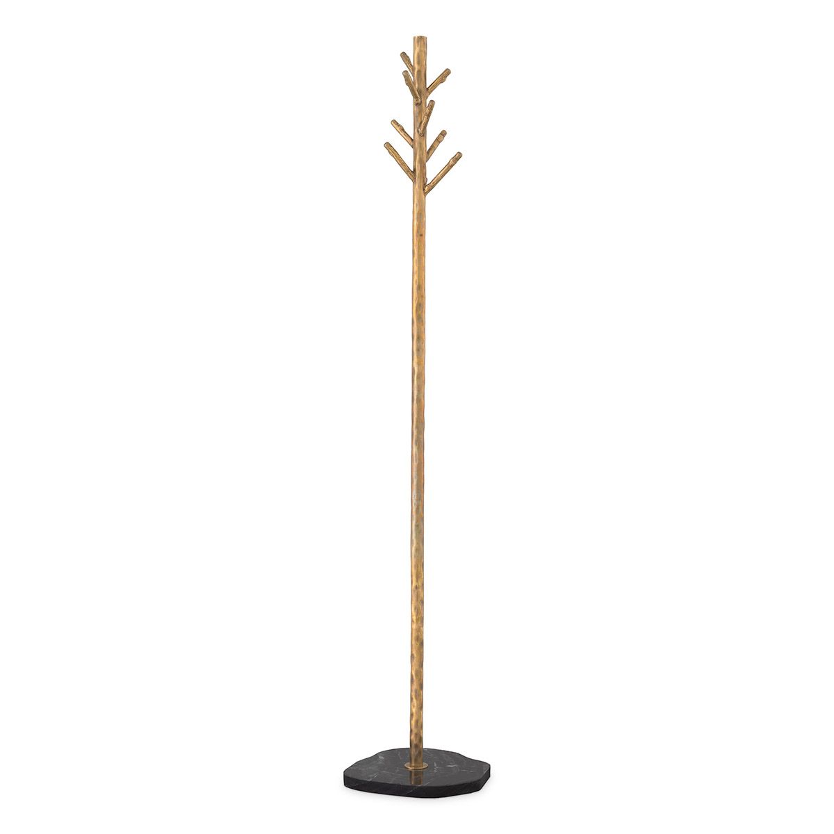 Coatrack Stern vintage brass finish black marble base