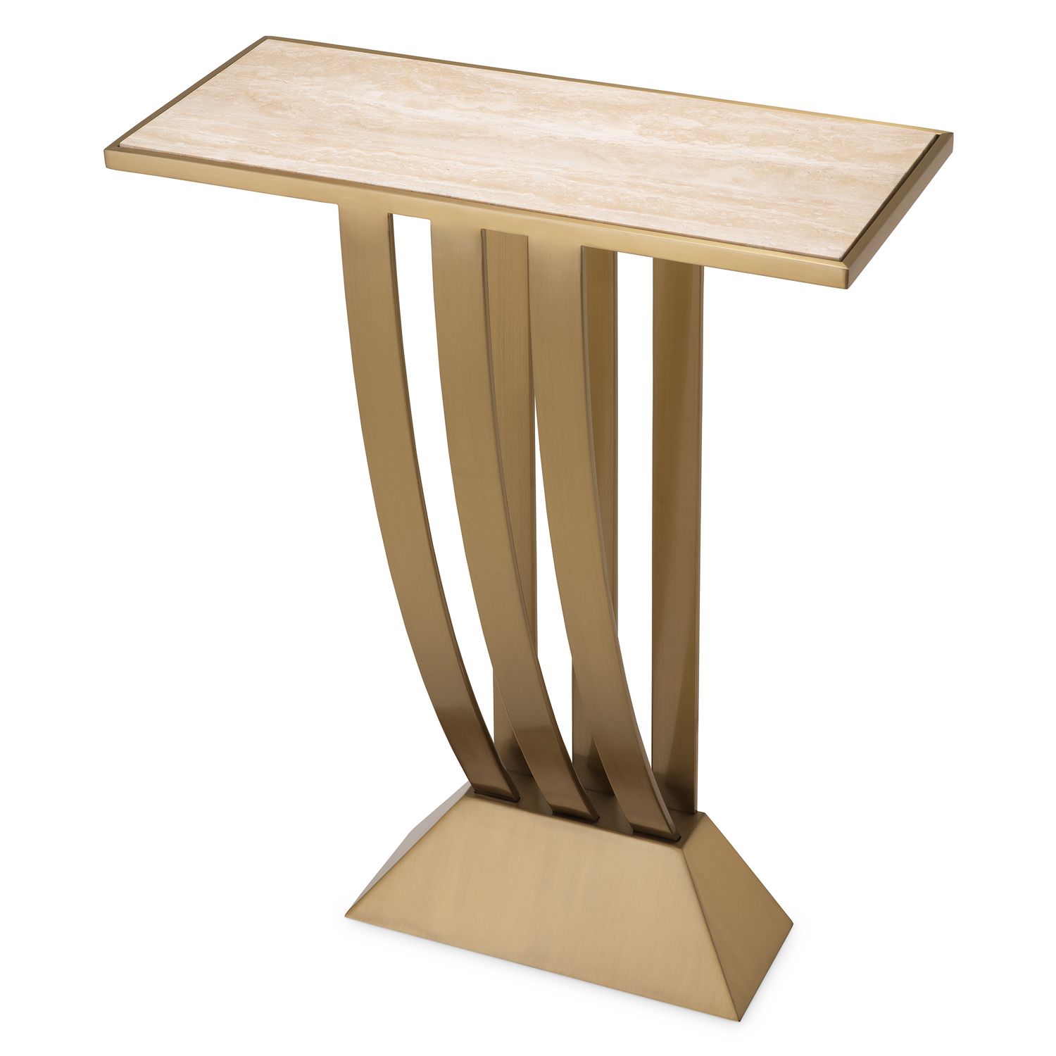 Console Table Beau Deco brushed brass finish