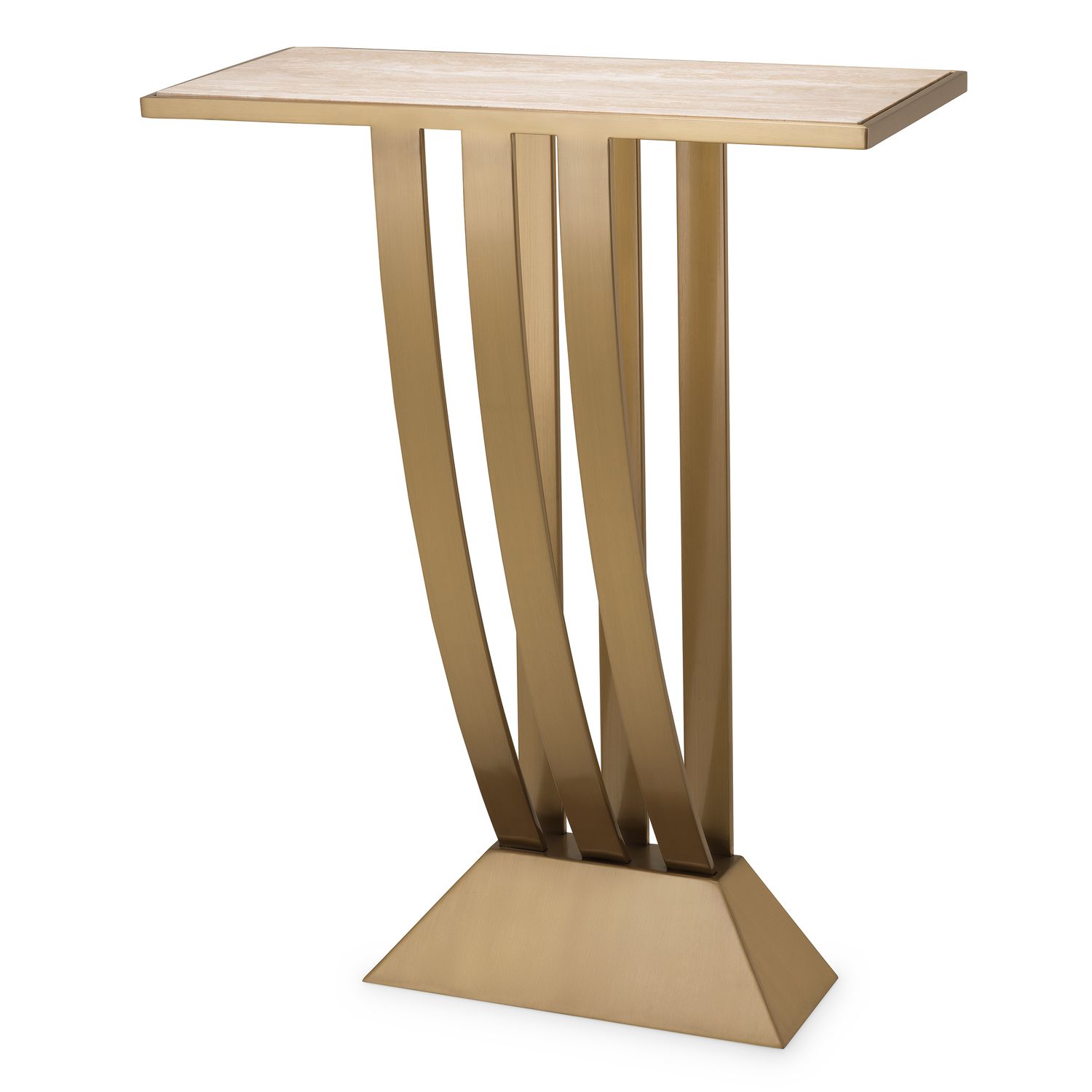 Console Table Beau Deco brushed brass finish