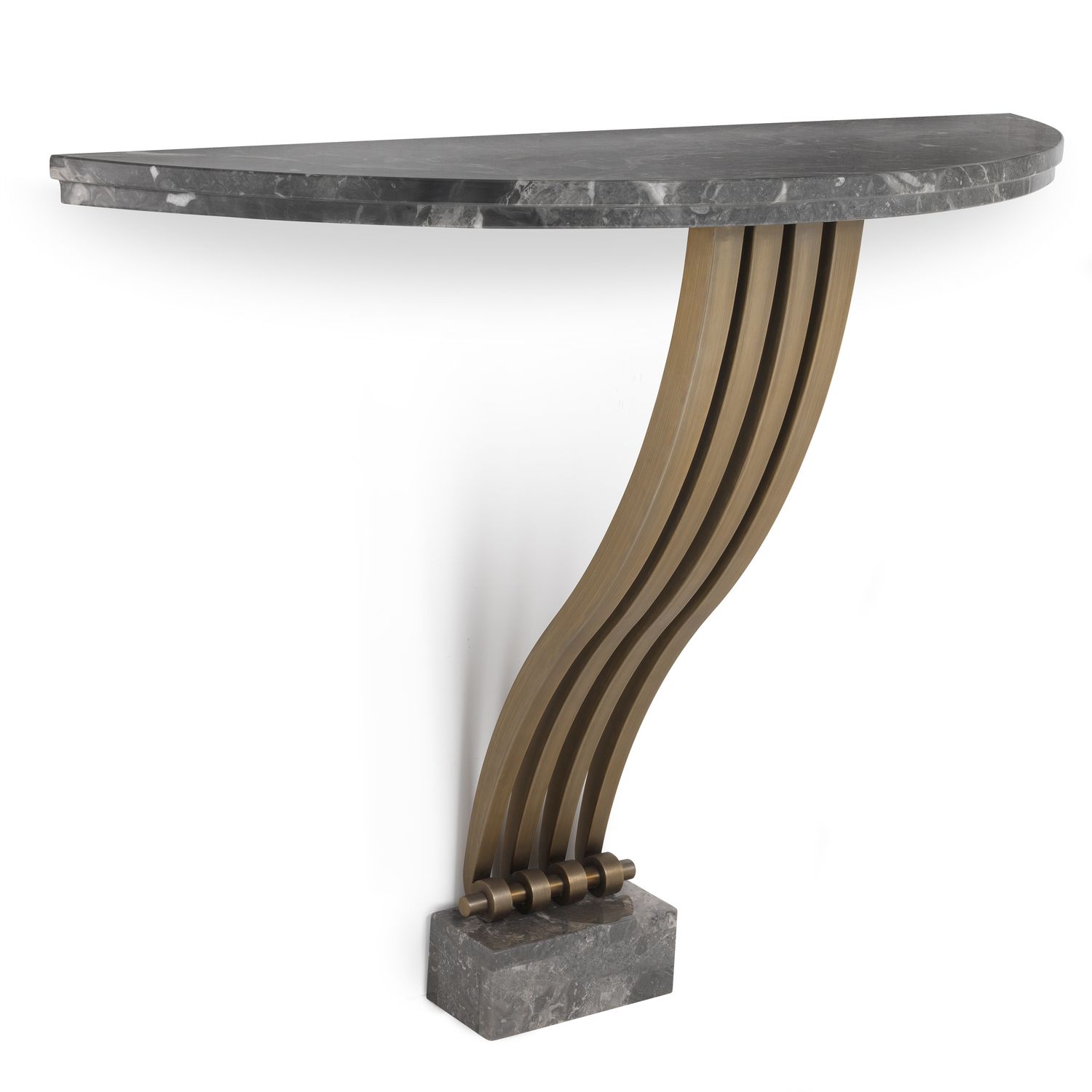 Console Table Renaissance brushed brass finish