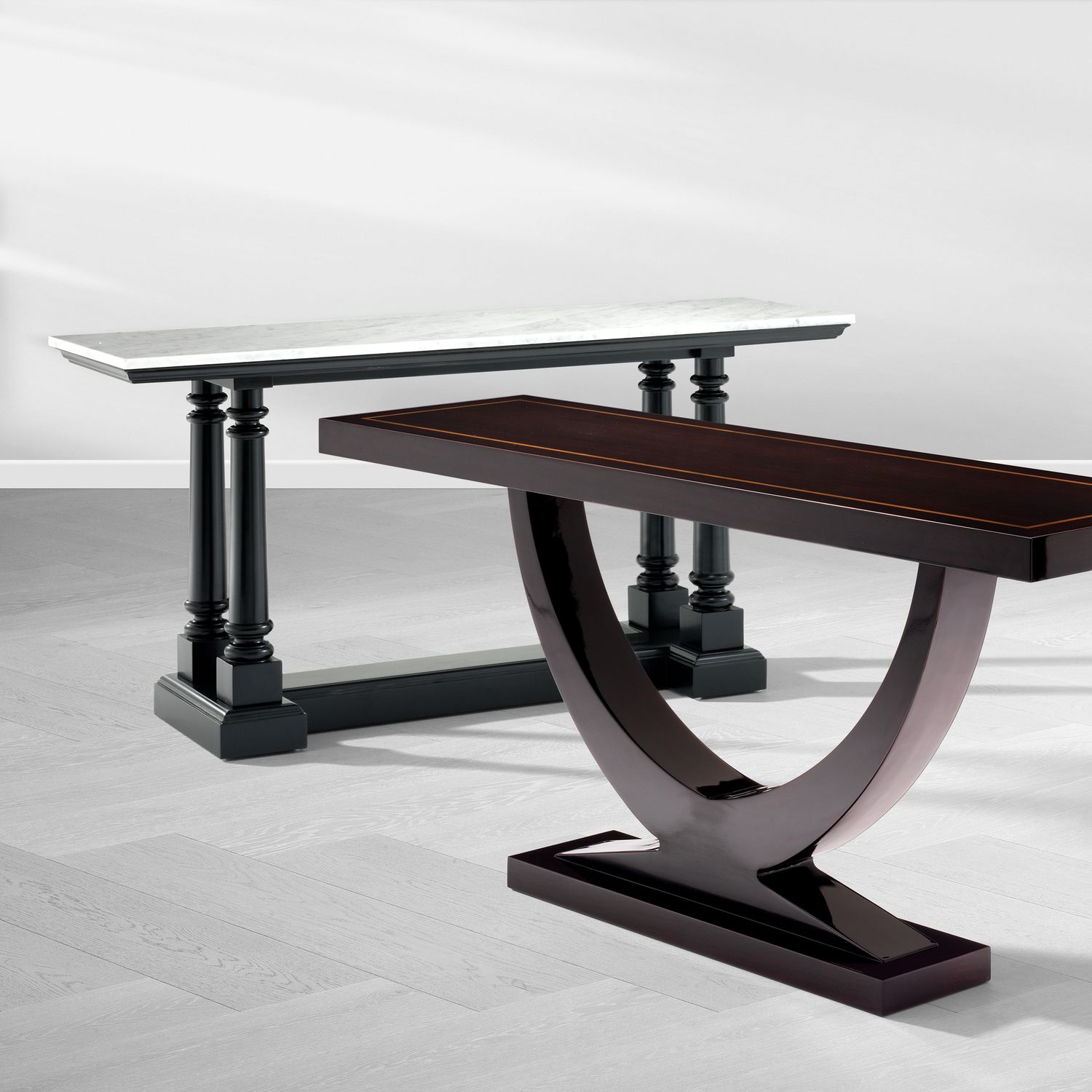 Console Table Walford waxed black finish