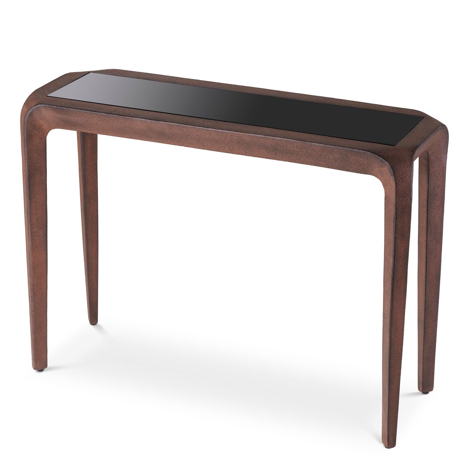 Console Table Quentin oxidized look black glass