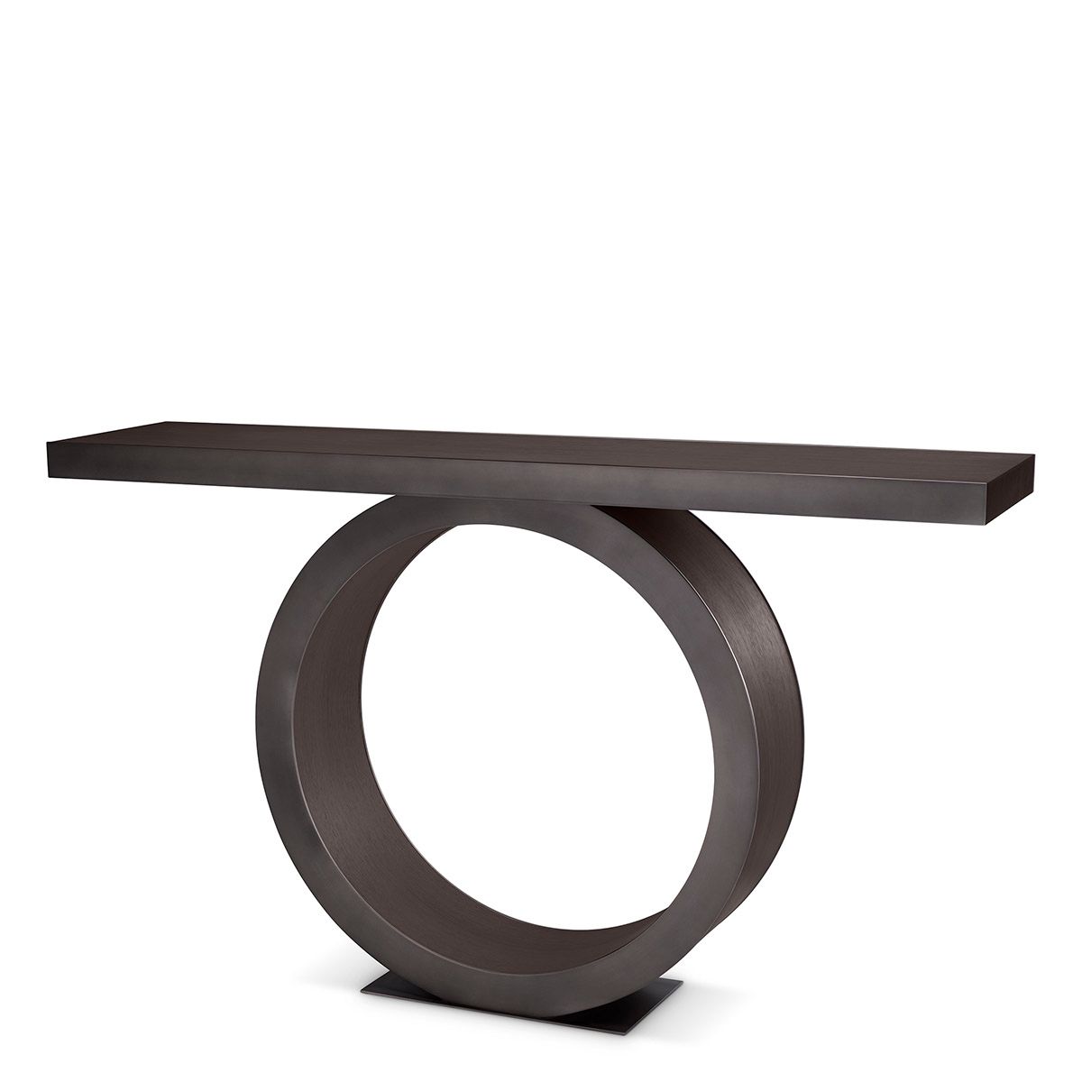 Console Table Odis mocha oak veneer bronze finish