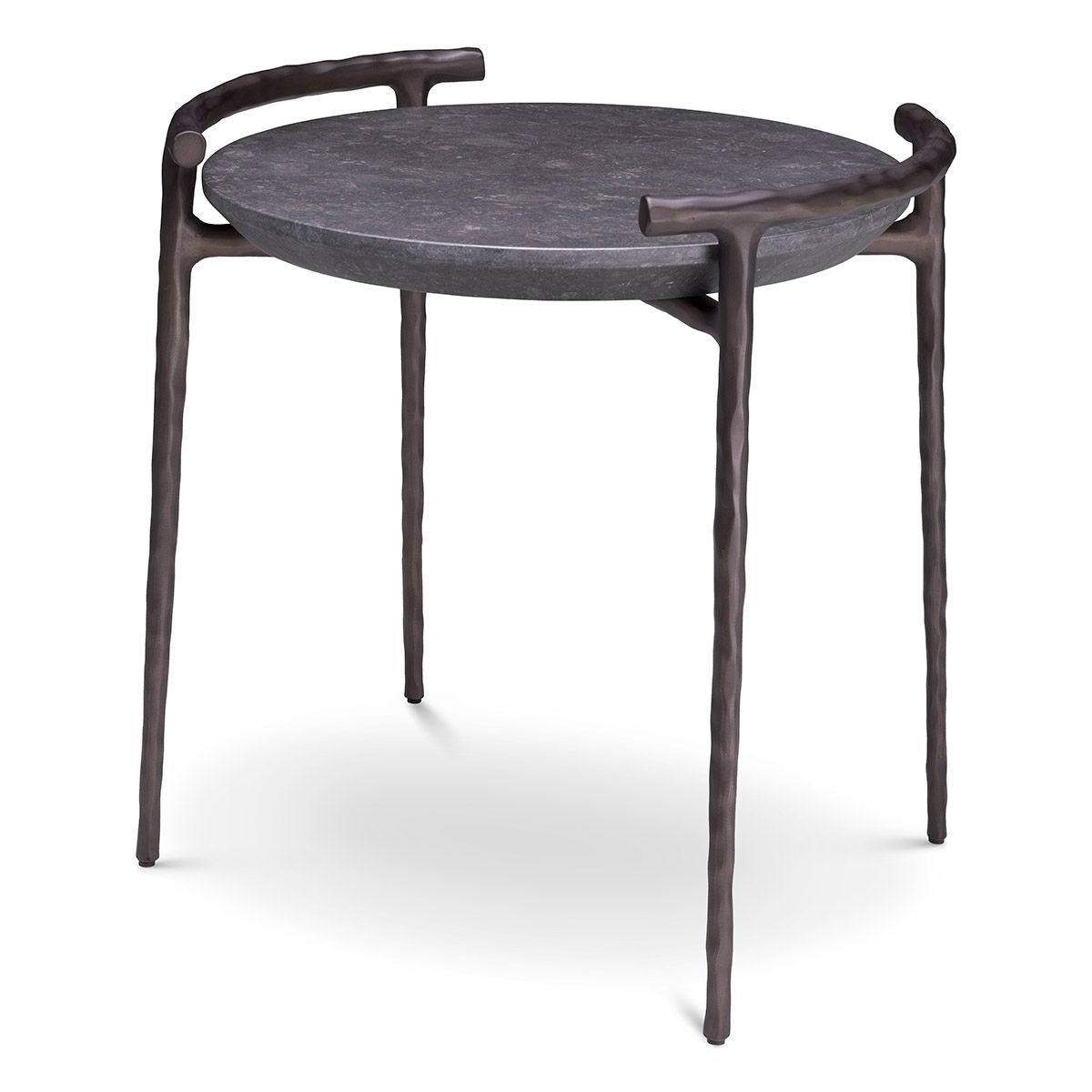 Side Table Arca grey marble bronze finish