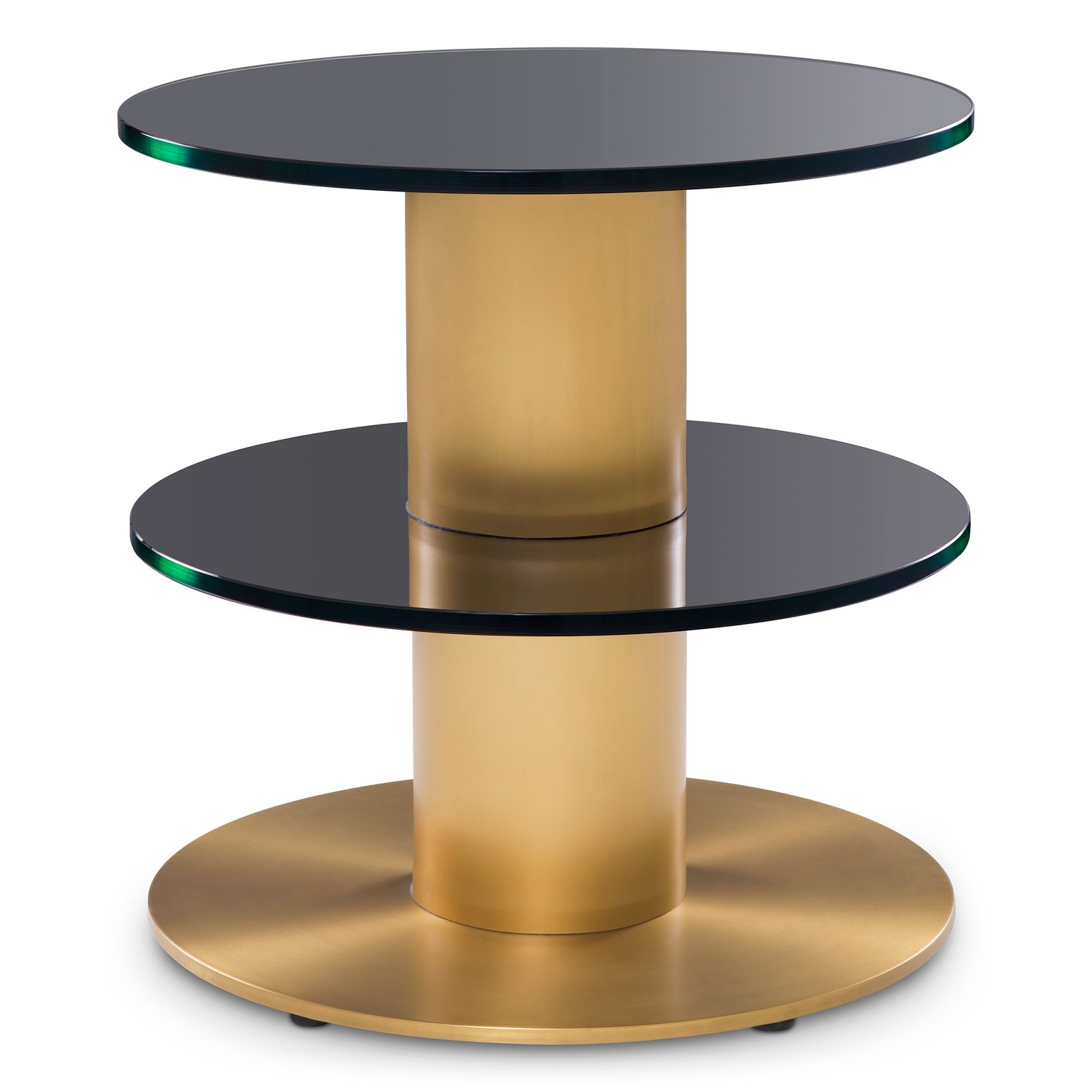 Side Table Dorado brushed brass finish black glass