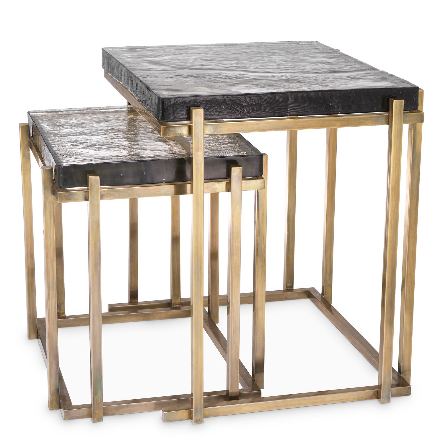 Side Table Niemeyer vintage brass finish set of 2