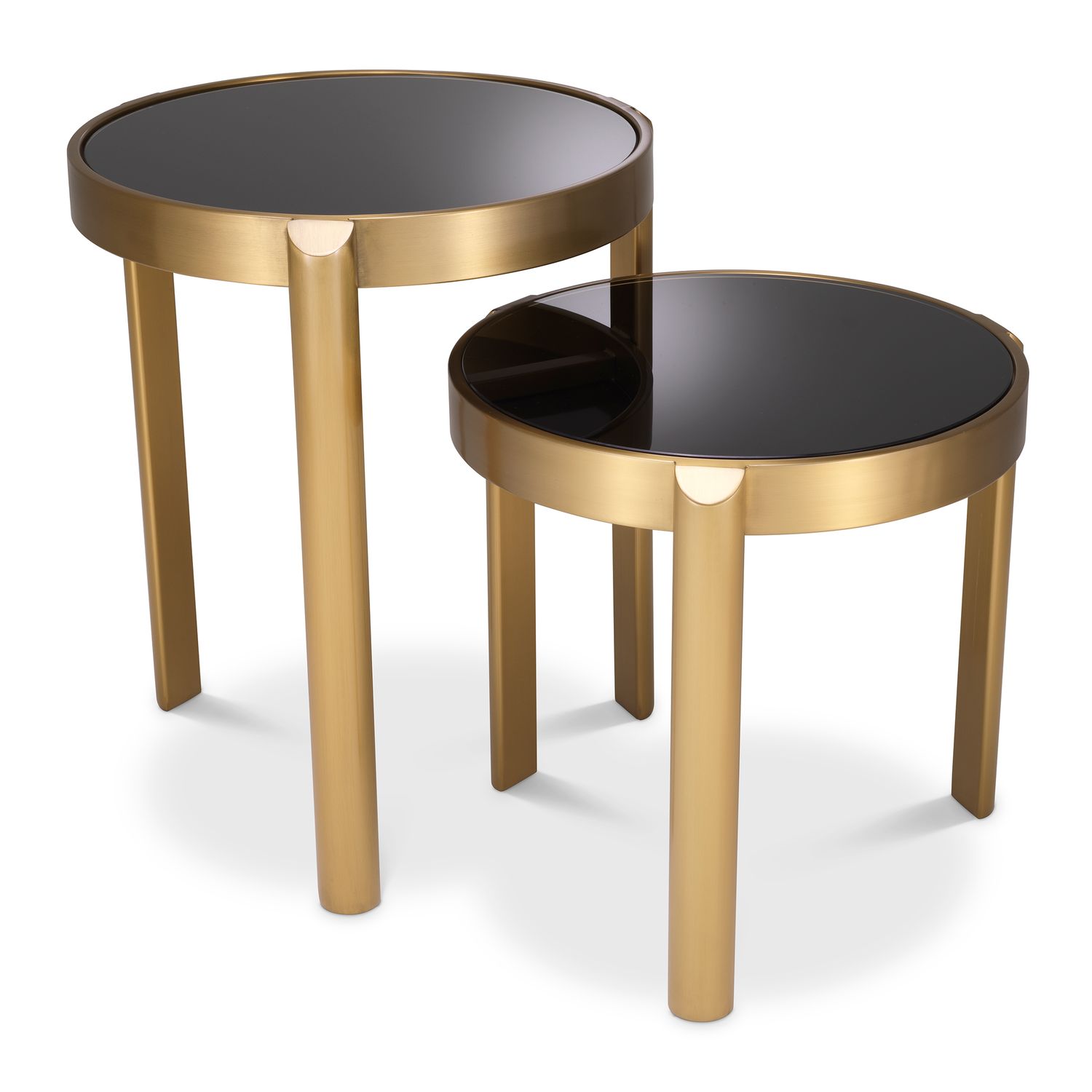 Side Table Buena brushed brass finish set of 2