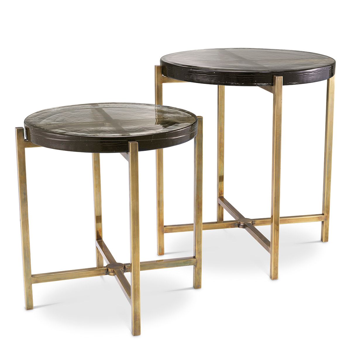 Side Table Haymann vintage brass finish set of 2