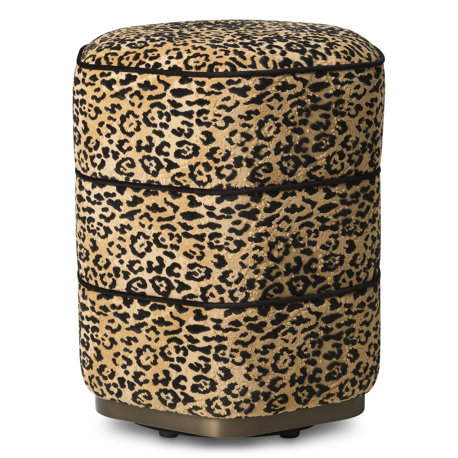 Stool Roosevelt bronze finish bernard leopard camel