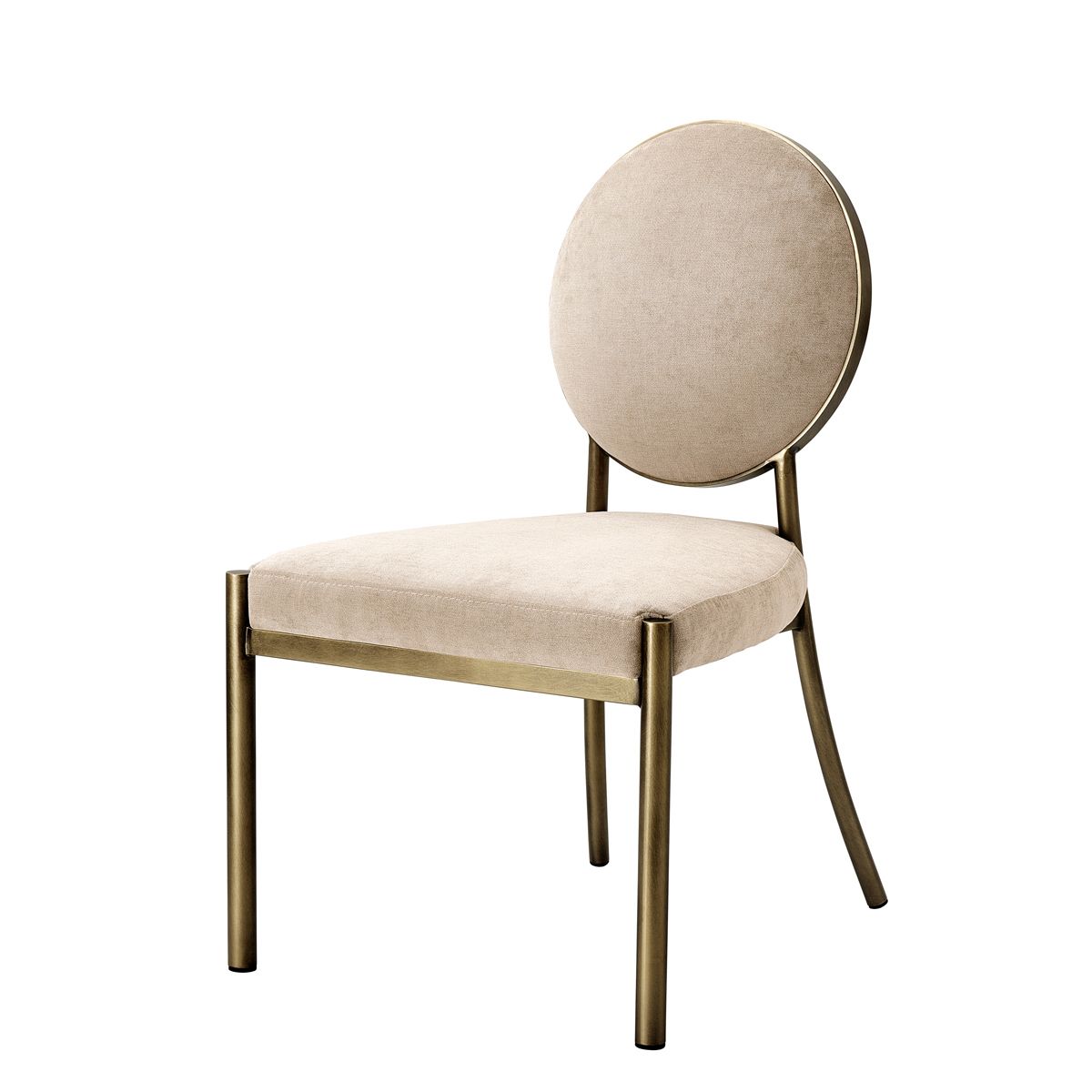 Dining Chair Scribe dark brass greige velvet