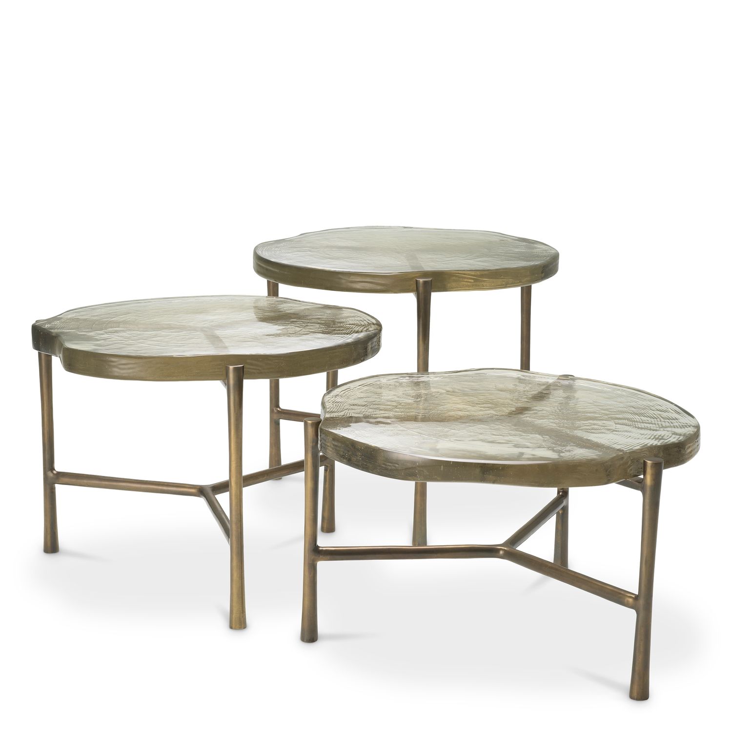 Coffee Table Baldovini handmade glass set of 3