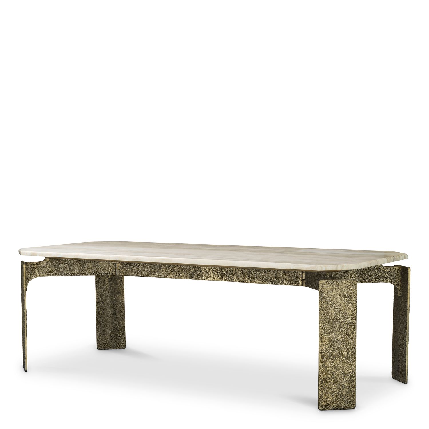 Dining Table Bodega Rectangular antique brass finish