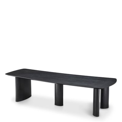 Dining Table Bergman L charcoal grey oak veneer