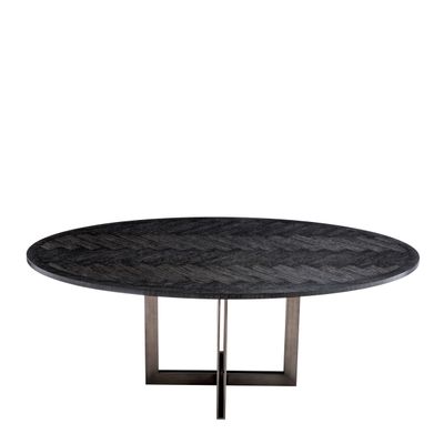 Dining Table Melchior oval charcoal oak veneer