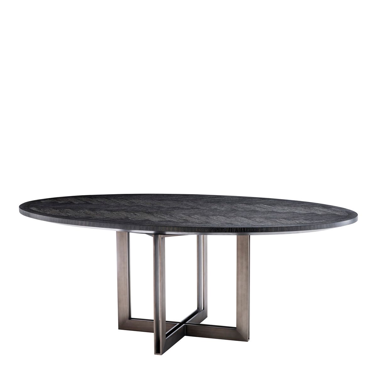 Dining Table Melchior oval charcoal oak veneer
