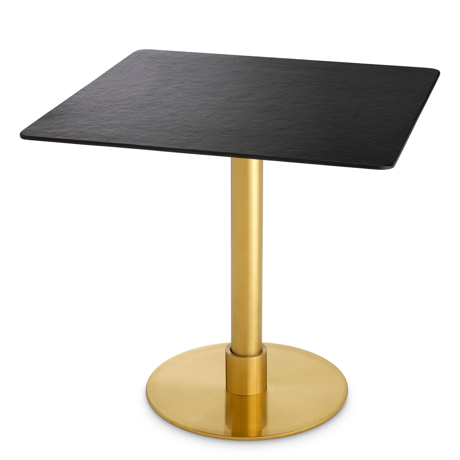 Dining Table Terzo Square brushed brass finish