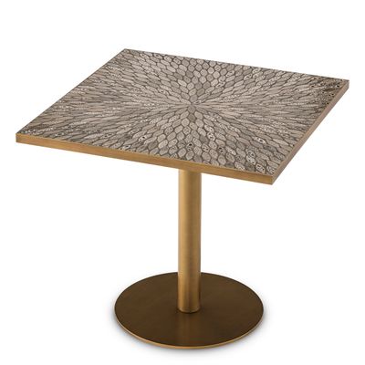 Dining Table Declan Square antique brass finish
