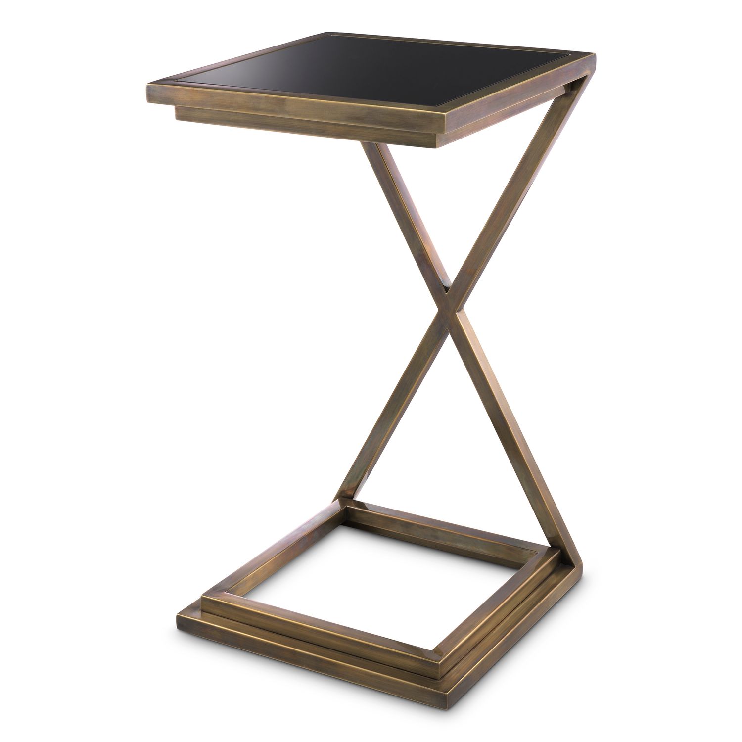 Side Table Cross vintage brass finish