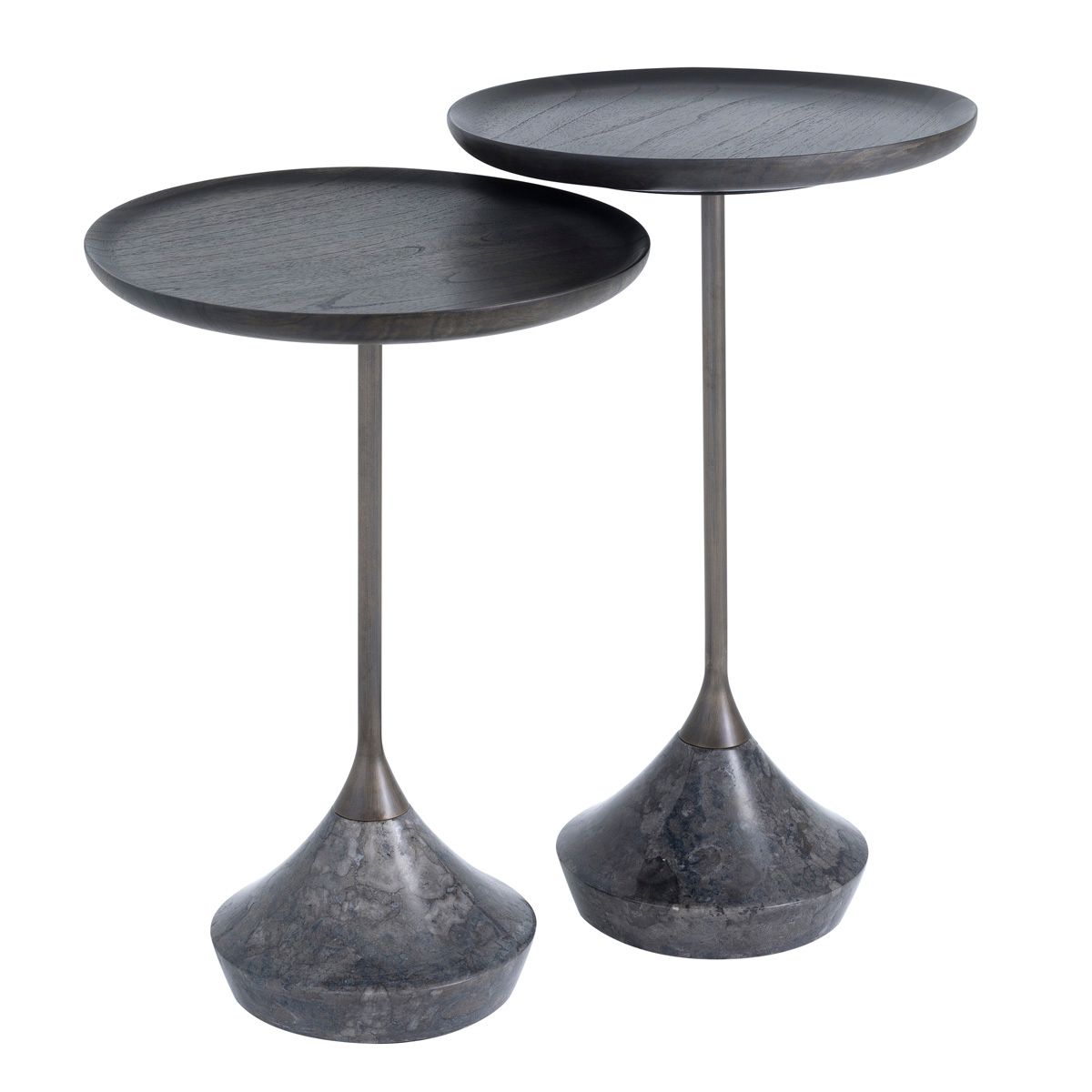 Side Table Puglia grey marble set of 2