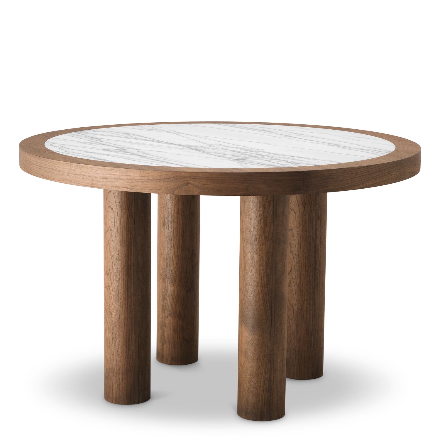 Dining Table Presedio walnut veneer biano lilac marble